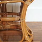 Low rattan stool and vintage canning