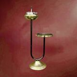 Art Deco floor ashtray in brass and metal