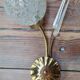 Pair of brass and glass sconces