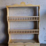 Vintage painted turned wood wall shelf
