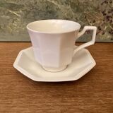 Vintage Johnson Brothers Octagonal White Teacup and Saucer Made in England