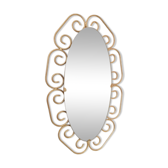 Miroir vintage en métal doré