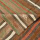 Tapis Kilim antique marron délavé 5x7, 136x195 cm, en laine nouée à la main