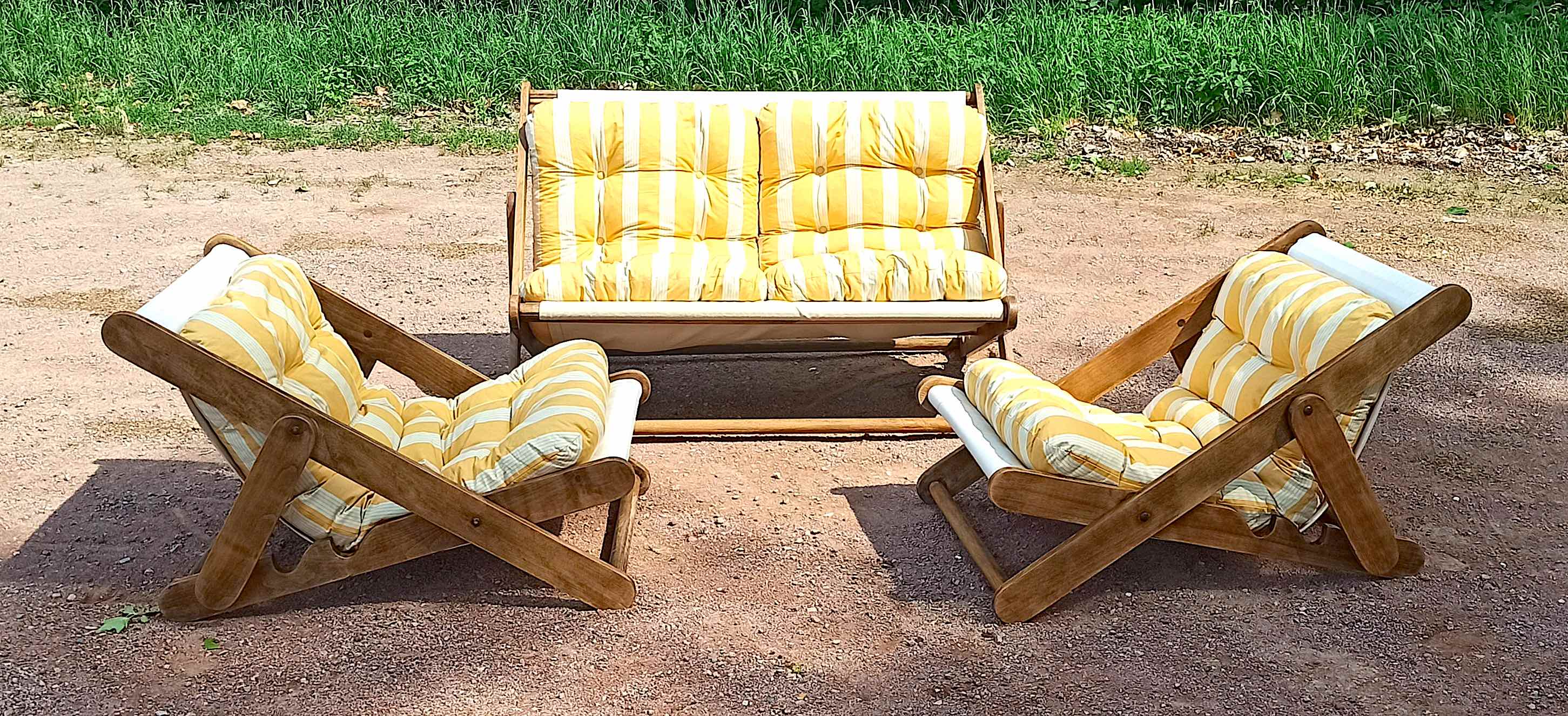 Garden furniture 3 rooms Pierre Beguet 70s