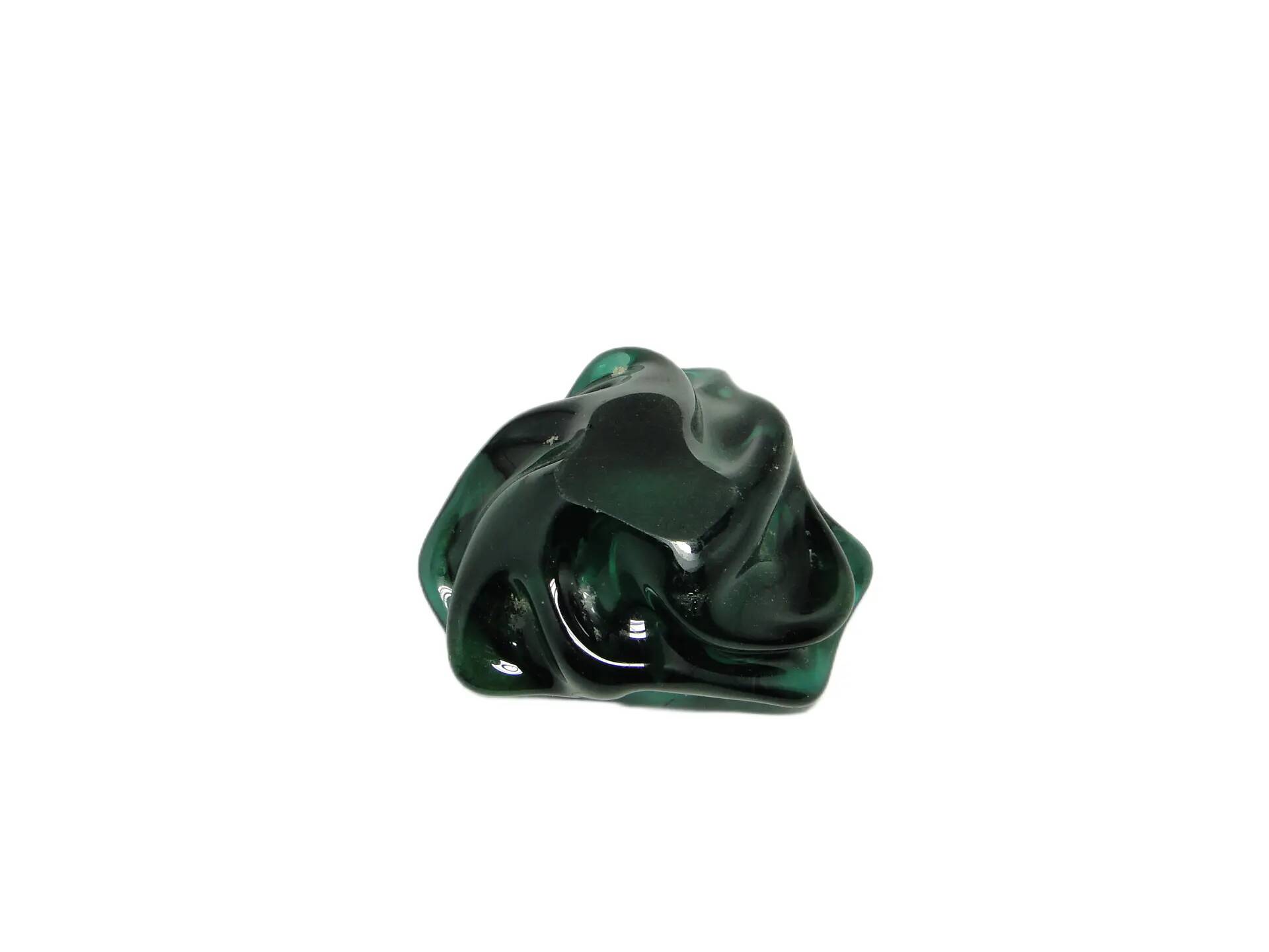Mid-century modern ashtray, green glass, Poland, 1970s.