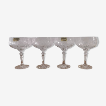 Champagne glasses in cut crystal Claudia