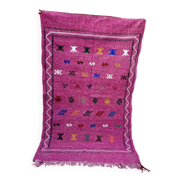 Handmade wool Berber rug: Moroccan Kilim Boho floor rug