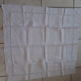 Old white pillowcase, hand embroidered