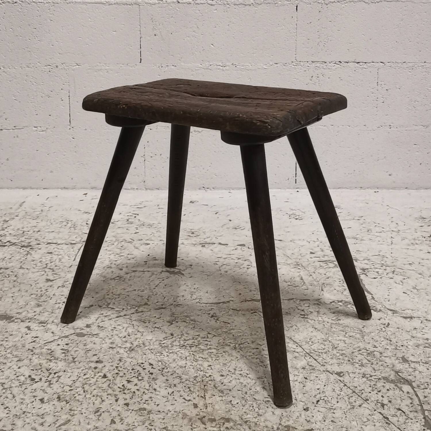 Antique 1911 Vintage Brutalist Industrial Stool