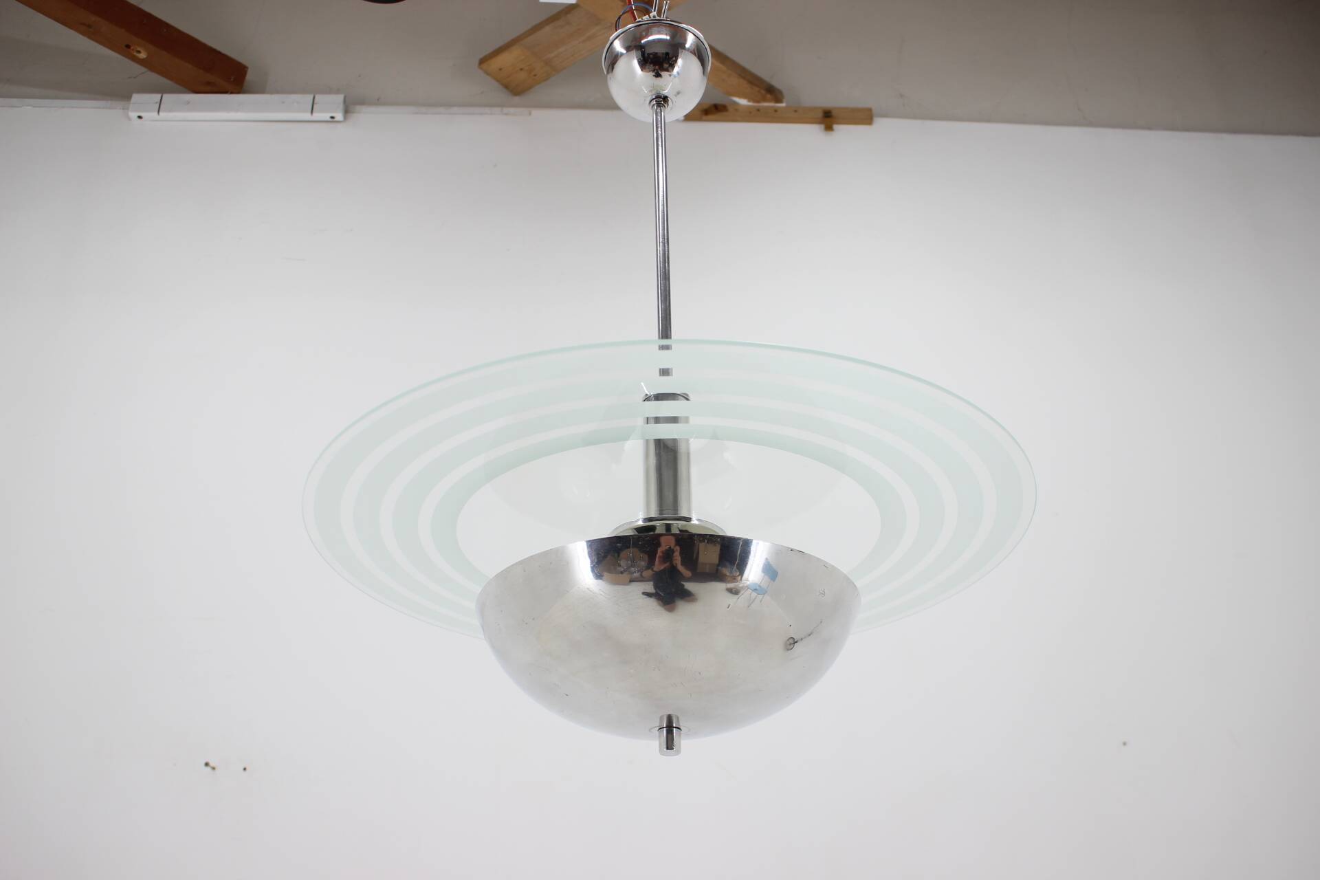 1930s Restored Art Deco Chandelier, Czechoslovakia