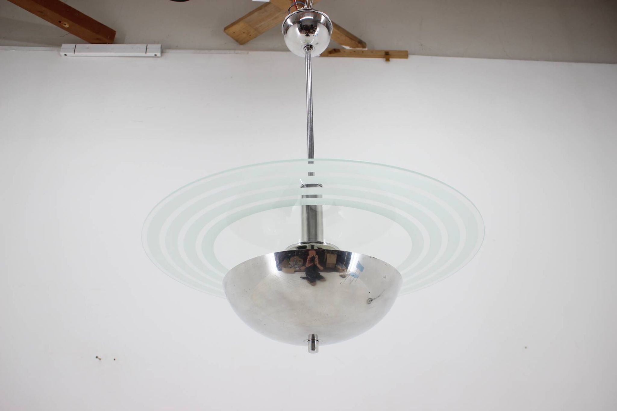 1930s Restored Art Deco Chandelier, Czechoslovakia