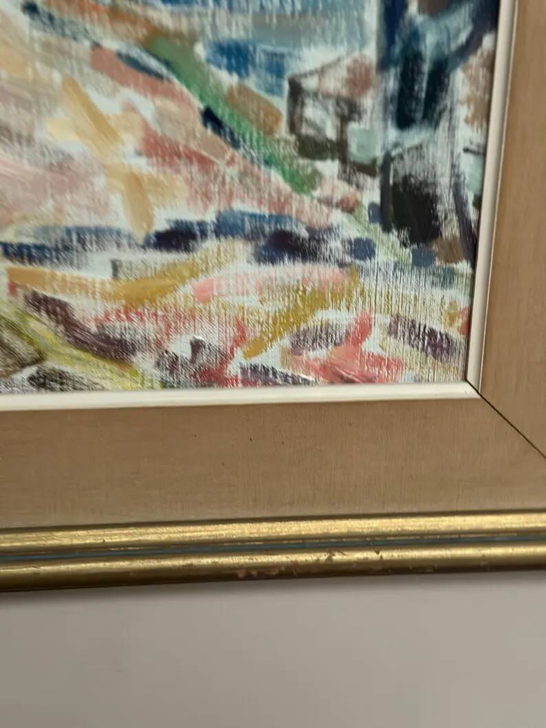 Original Swedish Oil on Canvas - "Natural Landscape" - Signed - Vintage and Framed - 68 × 56 cm