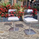 Pair of chairs, in plexiglass, 70s