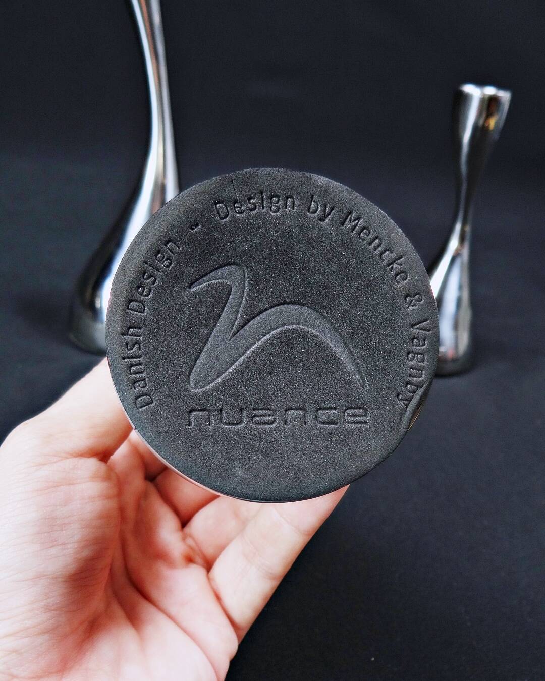 Scandinavian steel candle holders by Design by Mencke & Vagnby Nuance Vintage