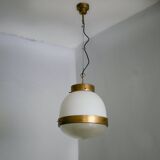 Grande plafonnier Artemide Delta - Années 60 - Sergio Mazza - Laiton et verre