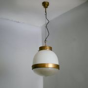 Large Artemide Delta ceiling light - 1960s - Sergio Mazza - Brass and glass