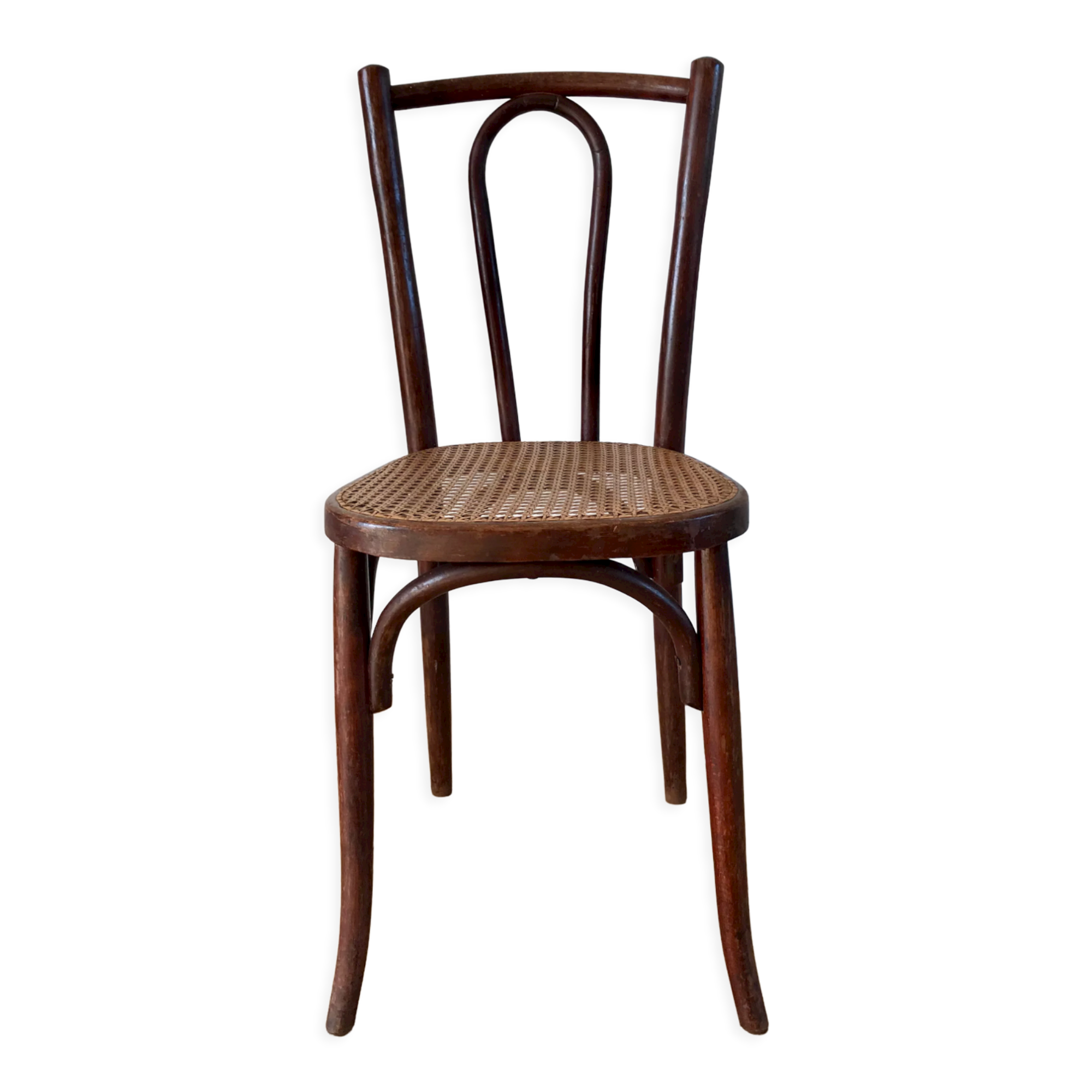 Baumann chair in turned wood and canning N33 early twentieth century