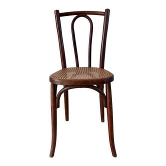 Chaise Baumann en bois tourné et cannage N33 début XXème
