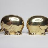 Paire d'éléphant en laiton design Massiv Messing
