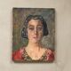 Portrait de femme ancien, huile sur toile
