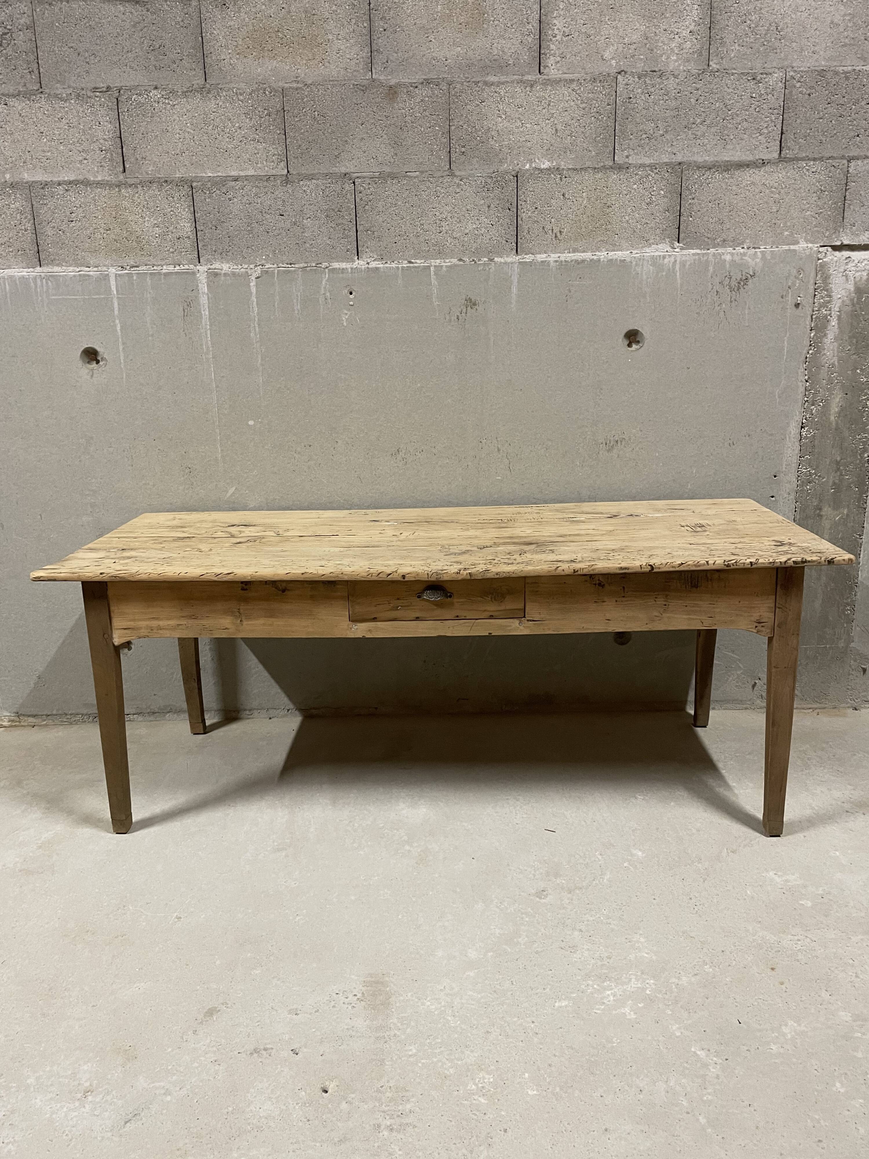 Solid wood table with drawer – authentic charm and practicality