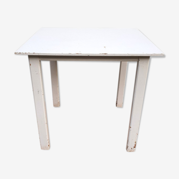 White painted wood table