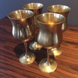 4 verres à vins en laiton
