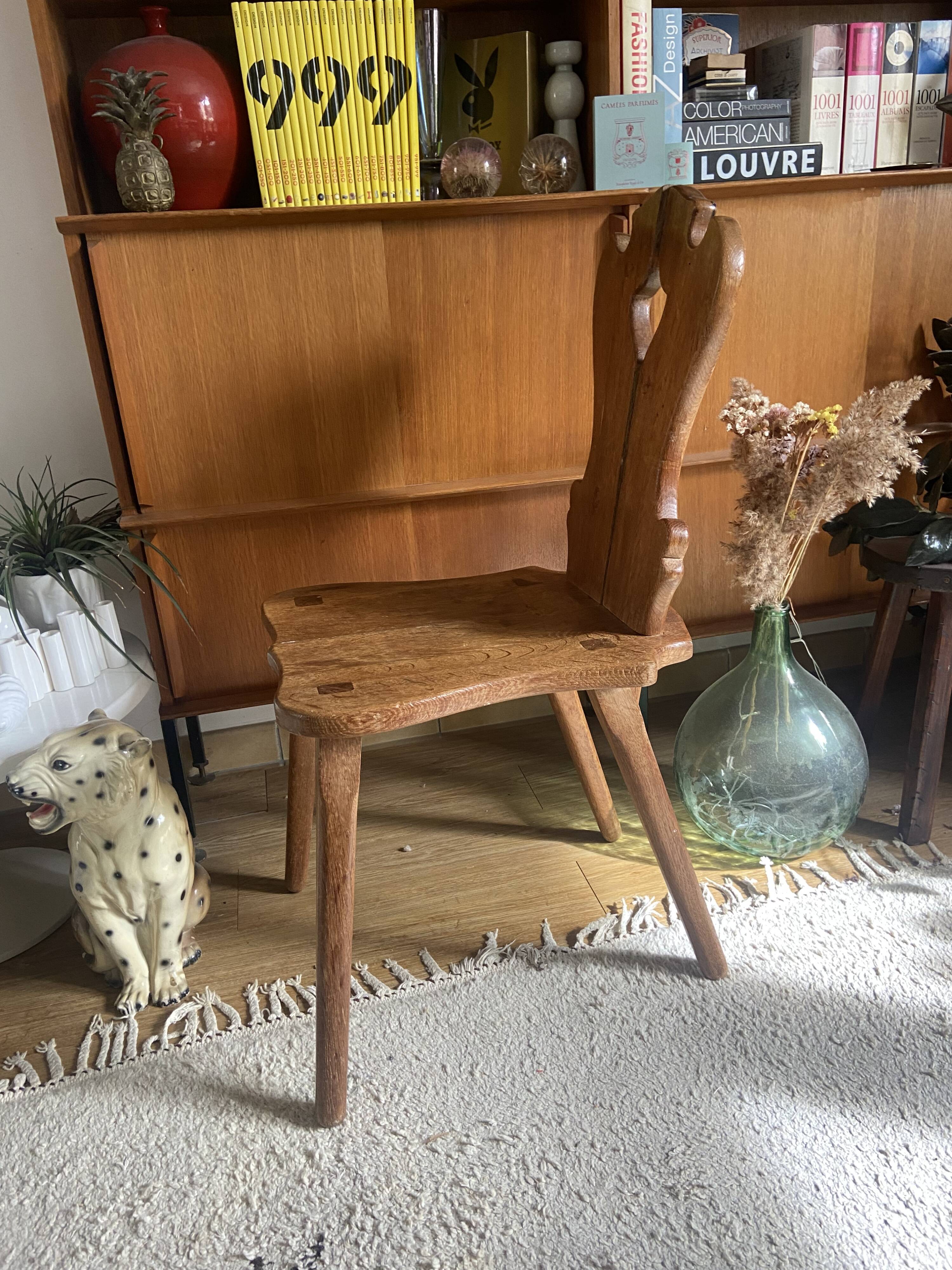 Alpine chair in vintage solid oak