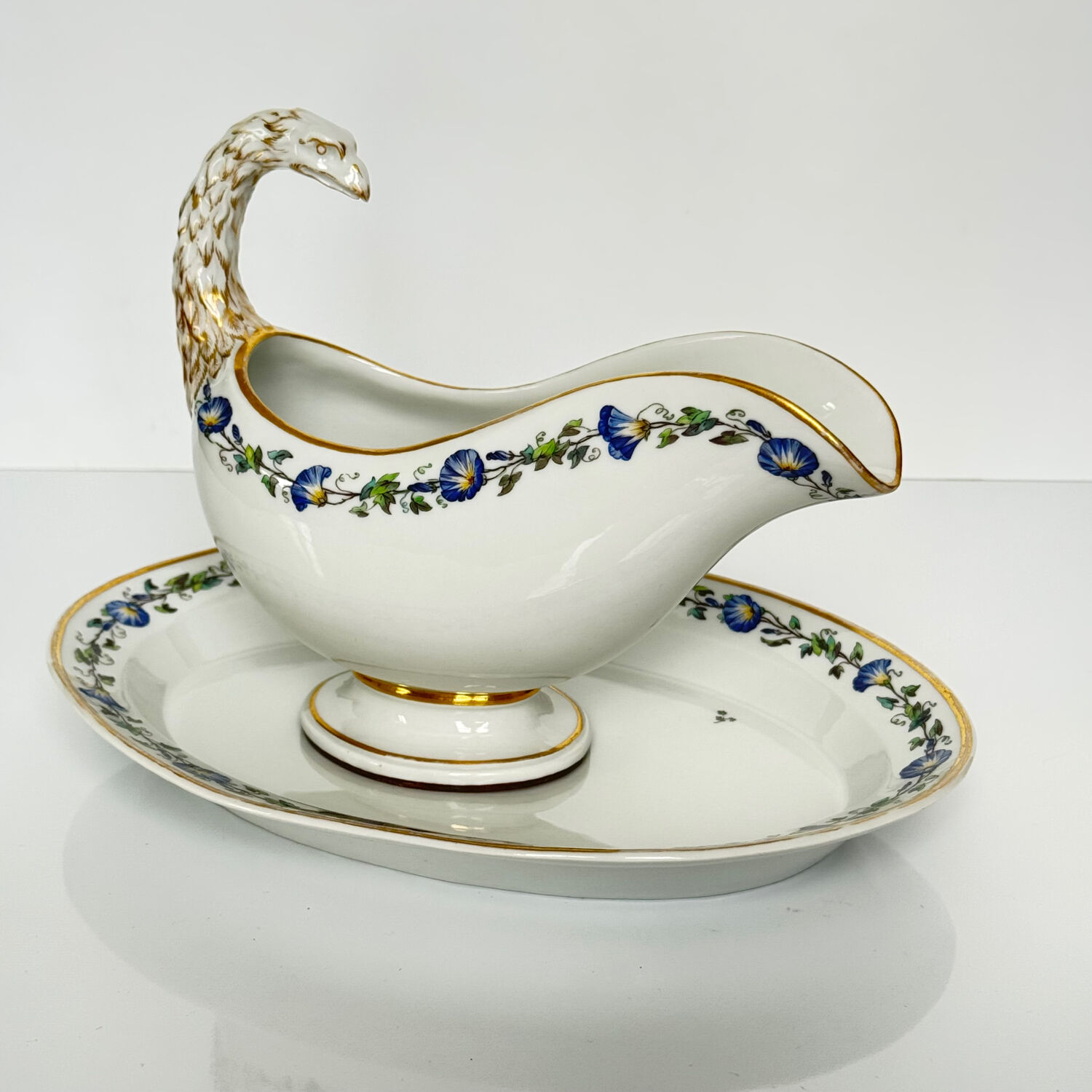 KPM Berlin porcelain sauce boat with tray | Early 19th century