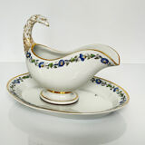 KPM Berlin porcelain sauce boat with tray | Early 19th century