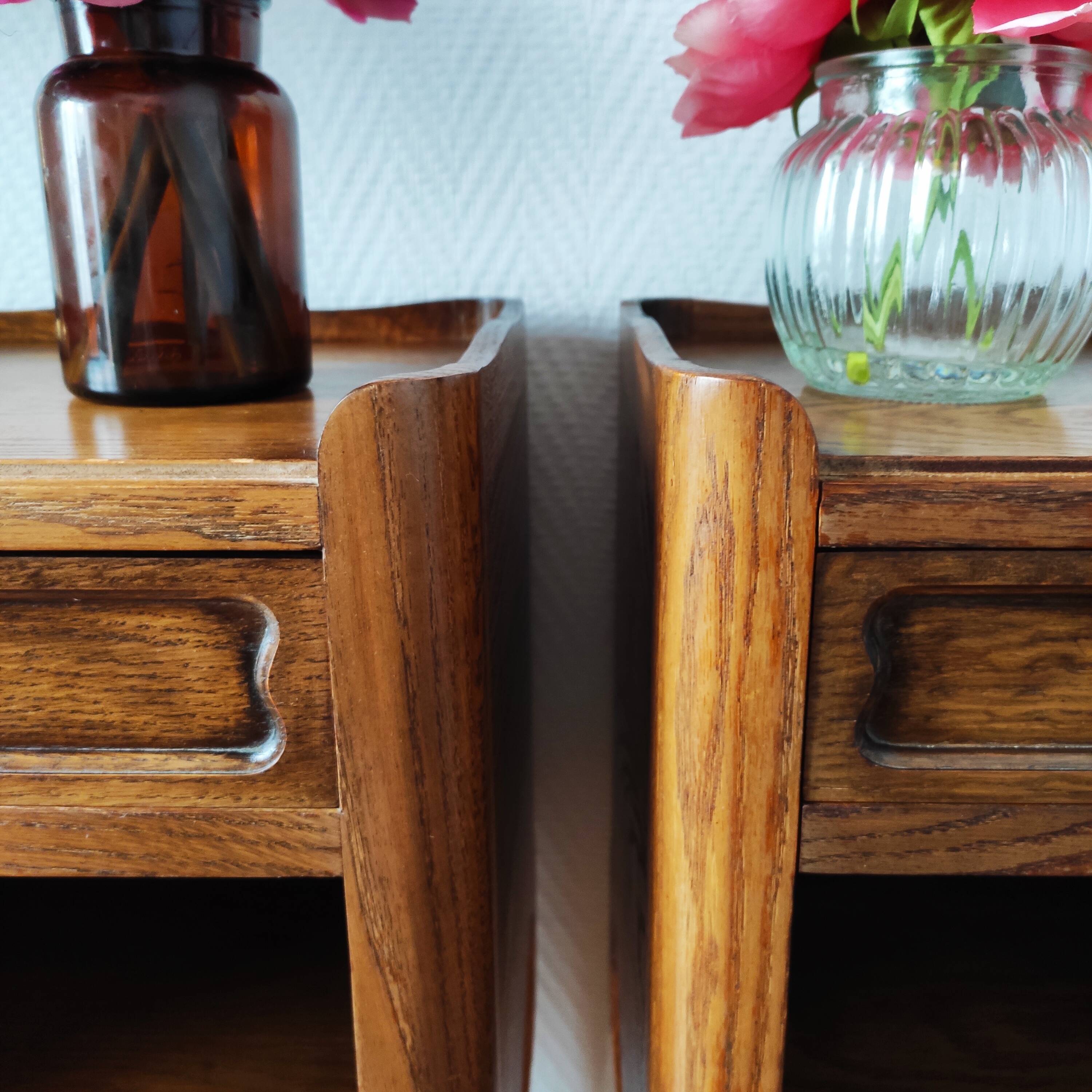 Pair of Louis VX style bedside tables