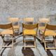 Set of 6 folding chairs blond wood