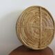 Round basket rattan and brass 60s 70s