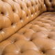 Sofa Chesterfield 3 seats patinated fawn leather