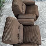Velvet and chrome armchair italy 60s