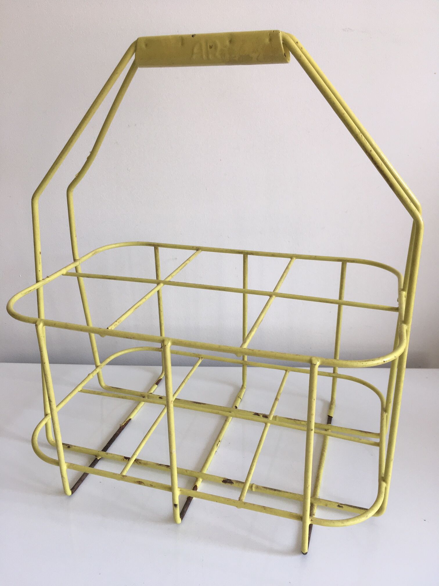 Yellow vintage bottle holder