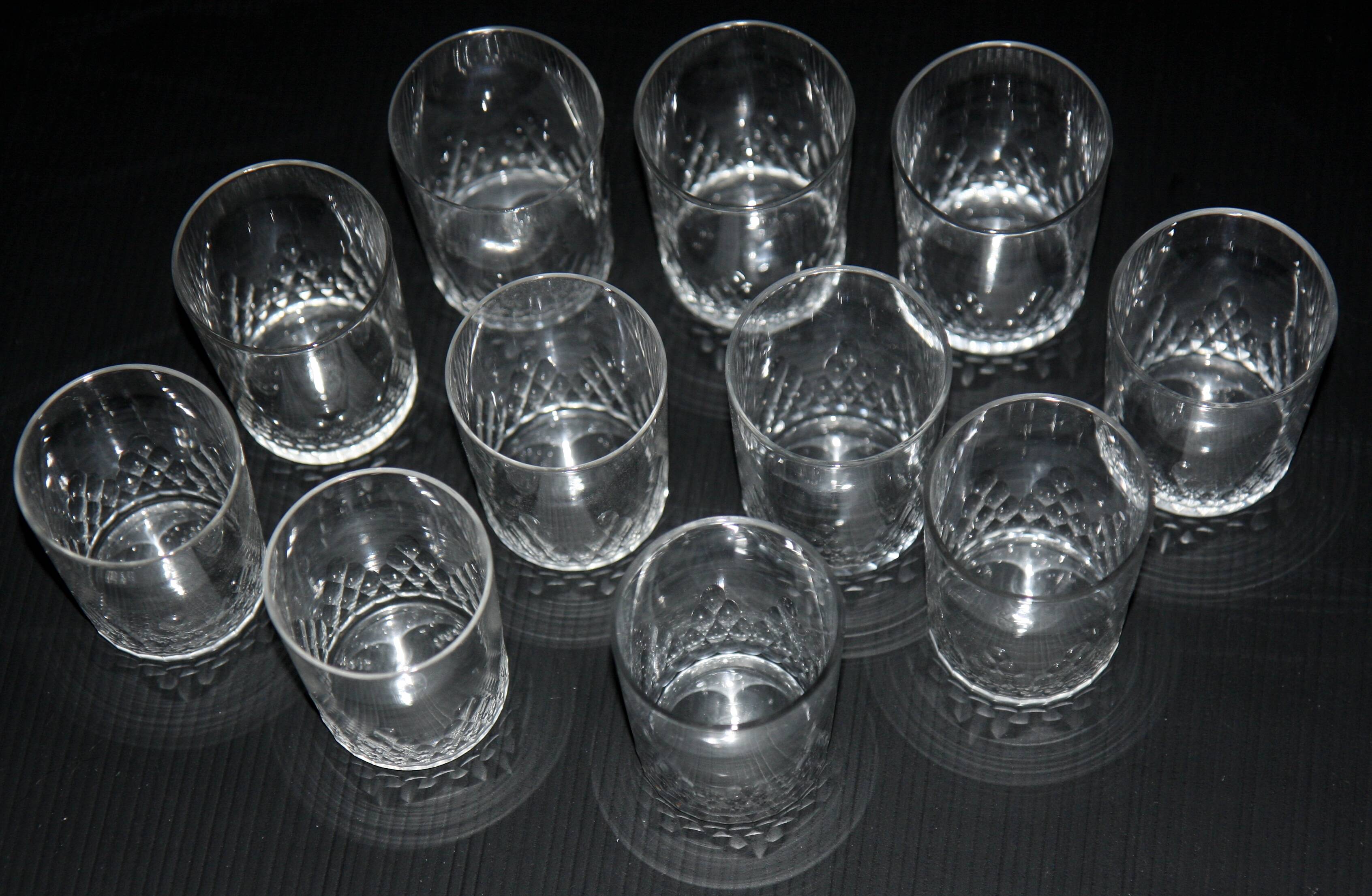 11 Baccarat glasses or verrines in cut crystal.
