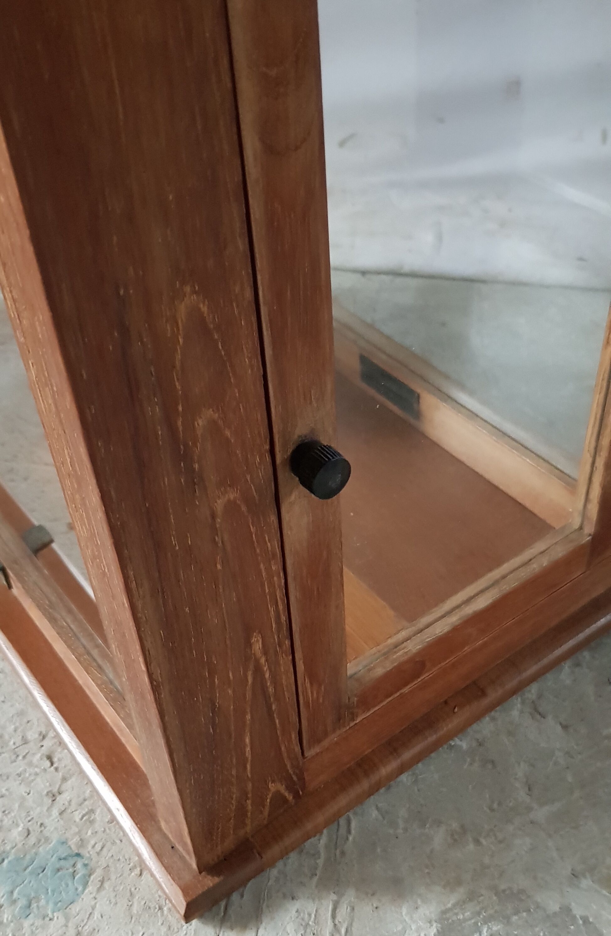 Old glass scale box in teak
