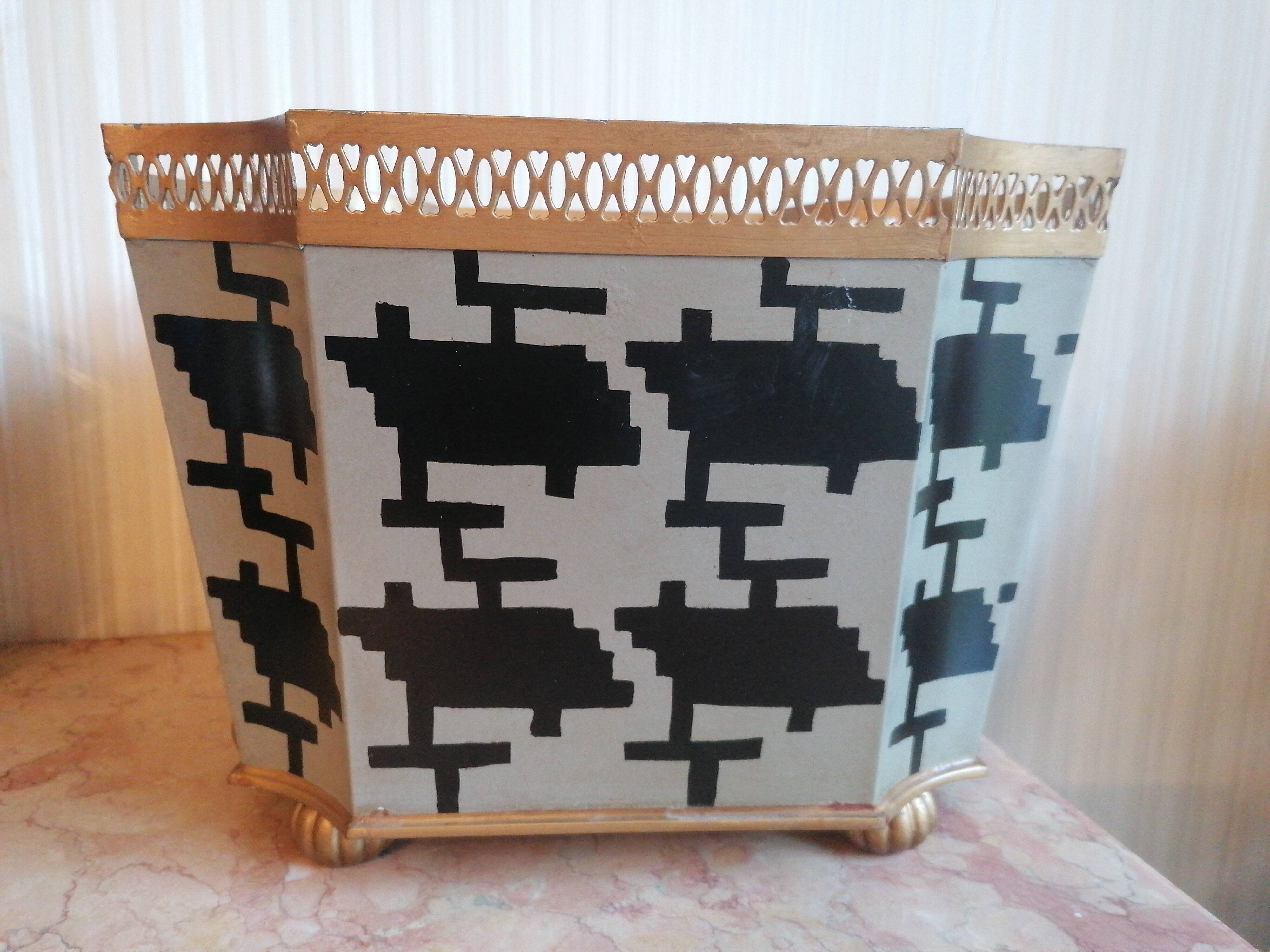 indoor planter made of painted sheet metal