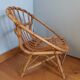 Children's armchair shell basket wicker rattan