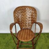Vintage braided chestnut chair