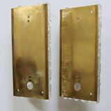 Pair of glass and brass sconces by Carl Fagerlund for Orrefors, 1960