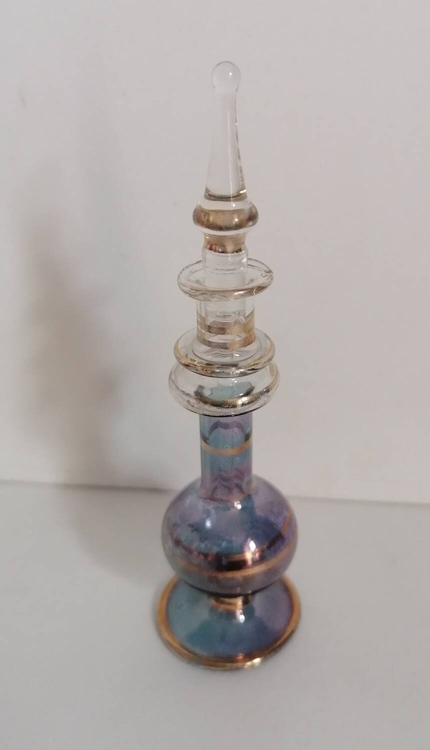 6 Egyptian gold and mouth-blown perfume bottles