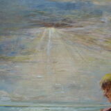 Modernist oil on panel, signed, framed, 1970