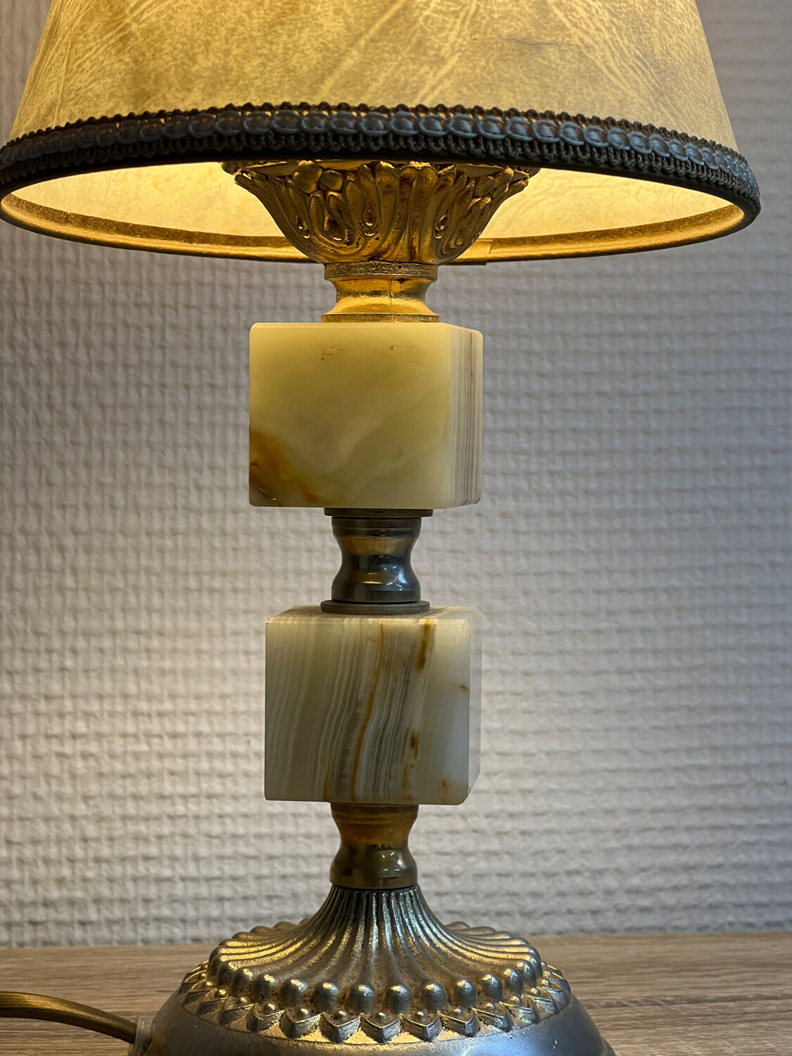 Table lamp - Alabaster cube foot