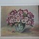 Tableau vintage bouquet de fleurs signé Girardot