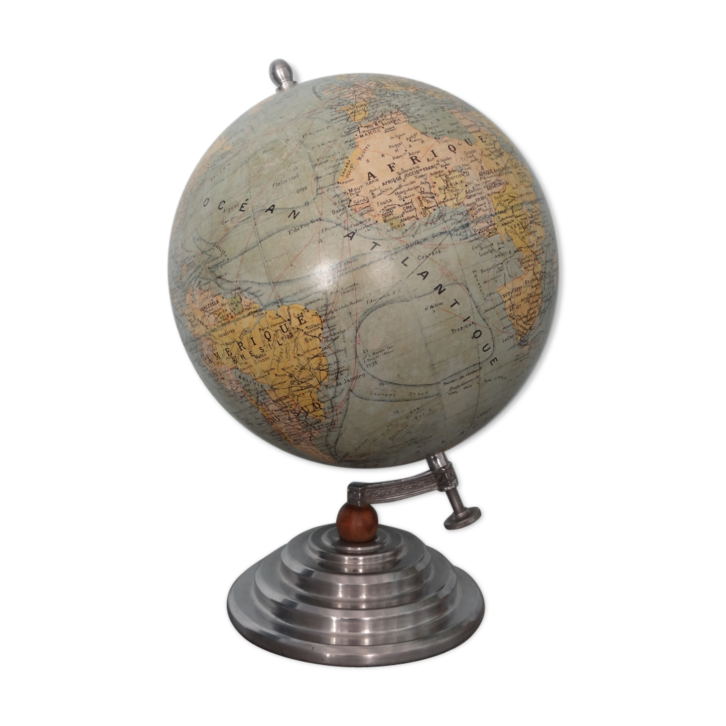 Globe Terrestrial Forest early twentieth, diam. 20 cm