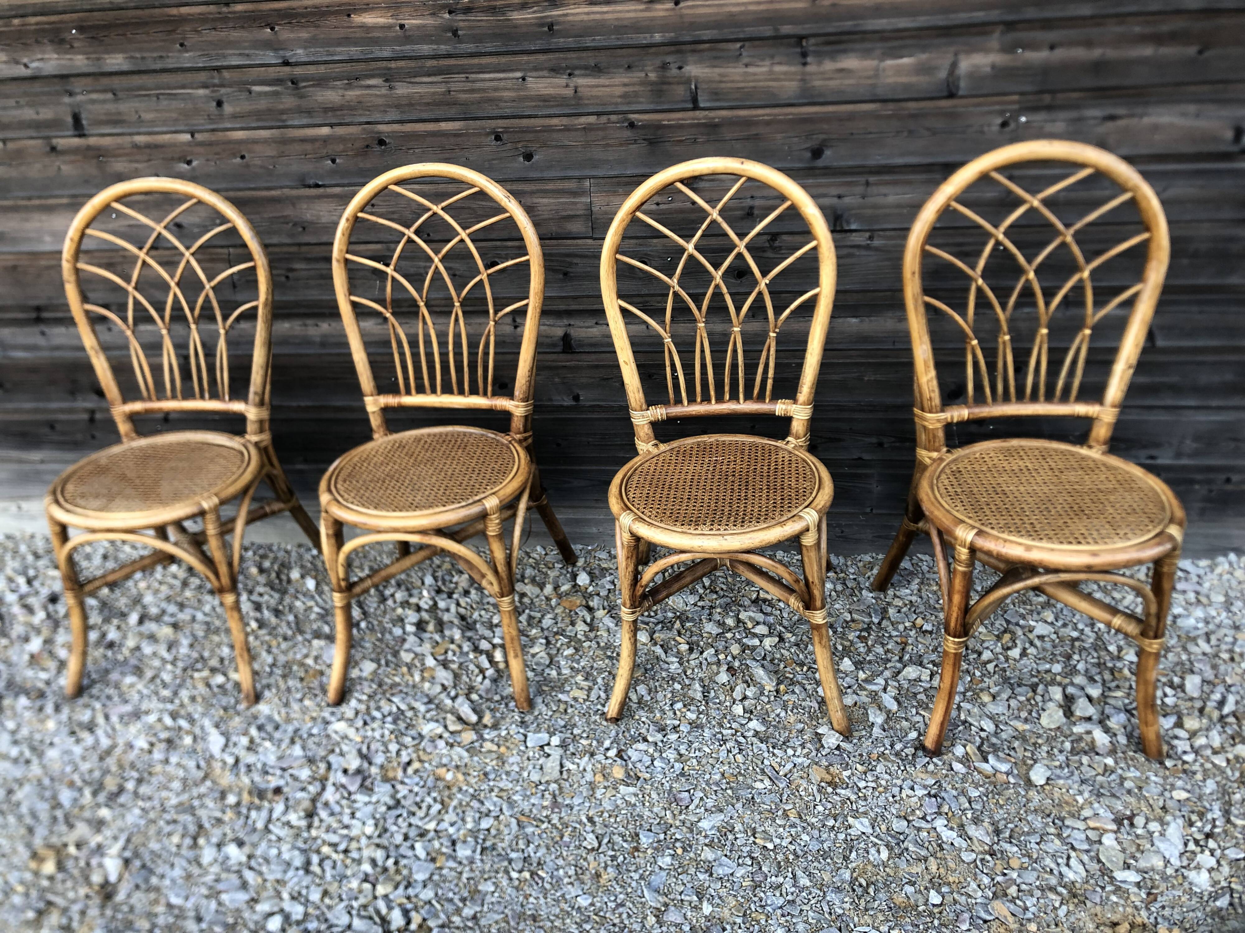 4 rattan chairs and canning