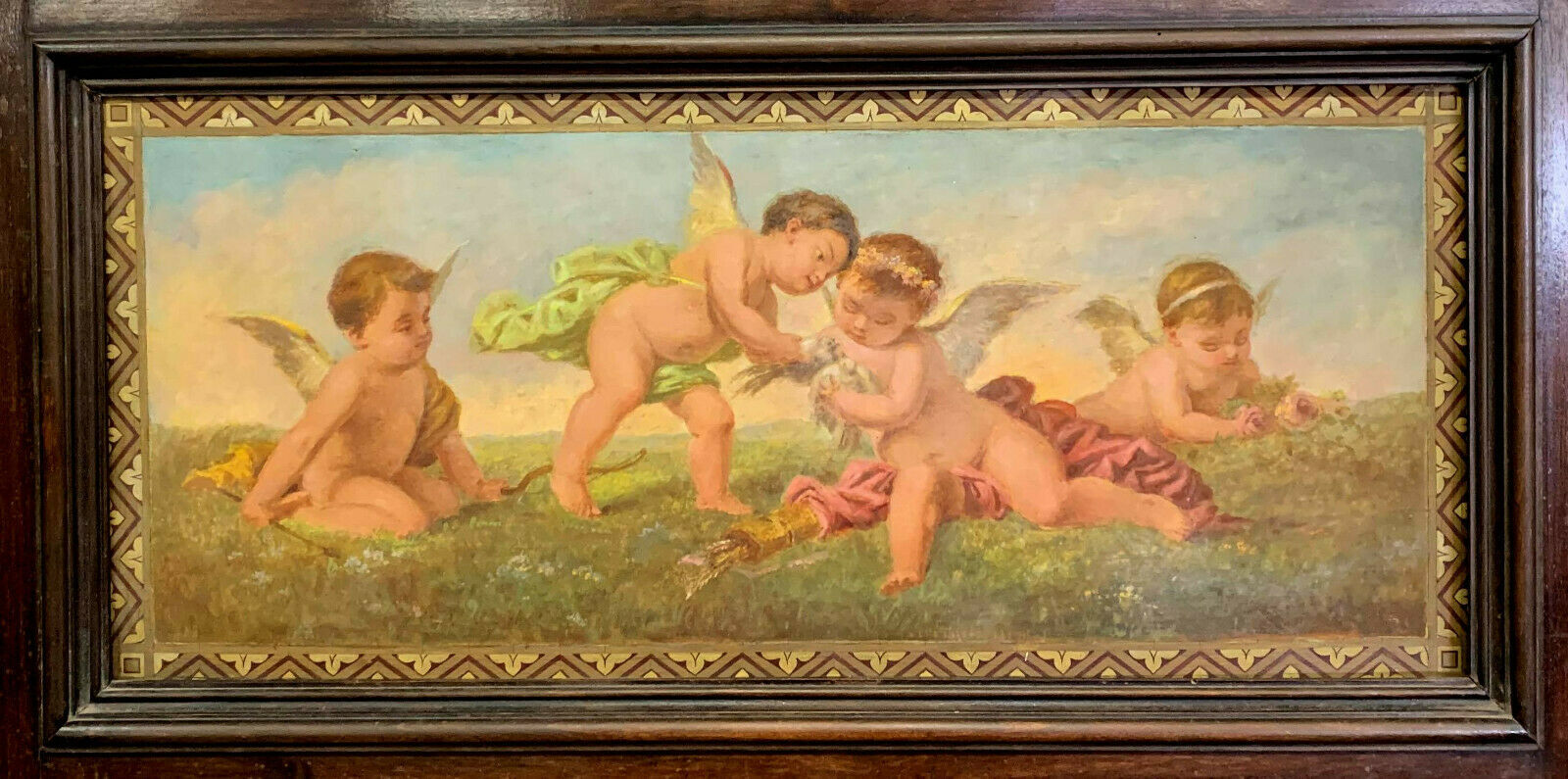 Romantic period center bed stamped walnut with brown patina circa 1860