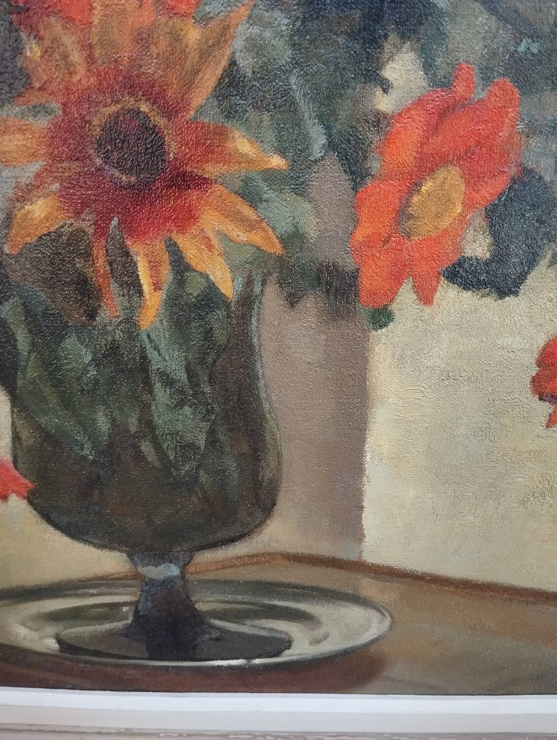 Painting "yellow bouquet of September" signed Charigny